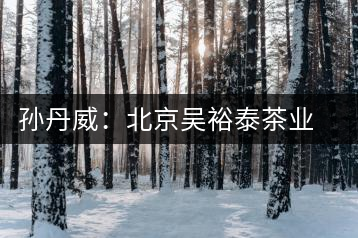 孫丹威：北京吳裕泰茶業股份有限公司總經理