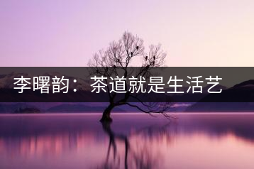 李曙韻：茶道就是生活藝術
