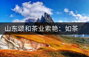 山東頌和茶業索艷：如茶似水品人生