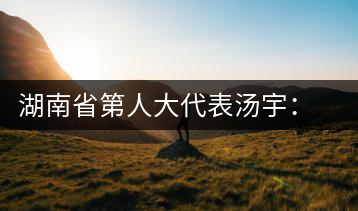 湖南省第人大代表湯宇:帶領(lǐng)“茶業(yè)湘軍”走向世界