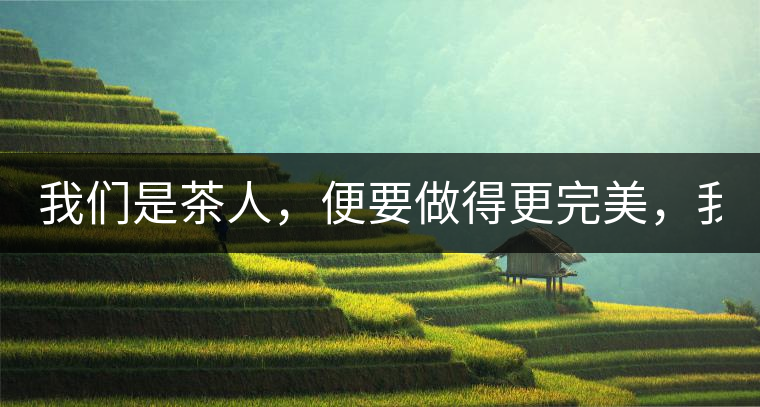 我們是茶人，便要做得更完美，我們是茶客，便要懂得沉默...我們是茶人，便要做得更完美，我們是茶客，便要懂得沉默！