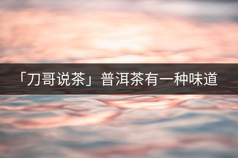 「刀哥說茶」普洱茶有一種味道,只可意會不可言傳 「刀哥說茶」普洱茶有一種味道,只可意會不可言傳