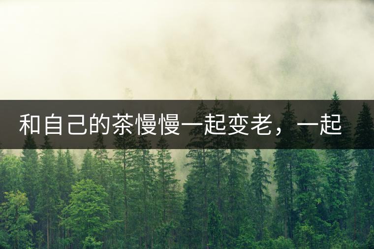 和自己的茶慢慢一起變老,一起變好 和自己的茶慢慢一起變老,一起變好