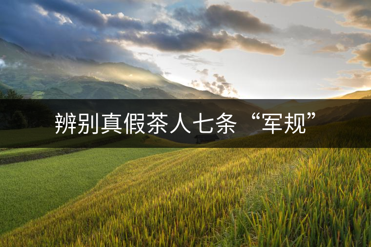 辨別真假茶人七條“軍規” 辨別真假茶人七條“軍規”