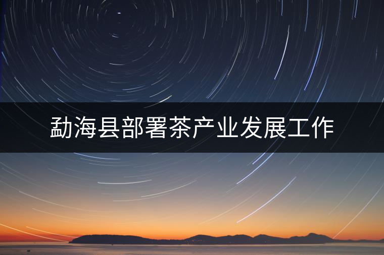 勐海縣部署茶產(chǎn)業(yè)發(fā)展工作 勐海縣部署茶產(chǎn)業(yè)發(fā)展工作