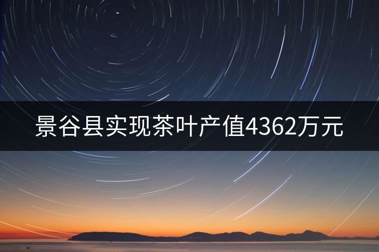 景谷縣實現茶葉產值4362萬元