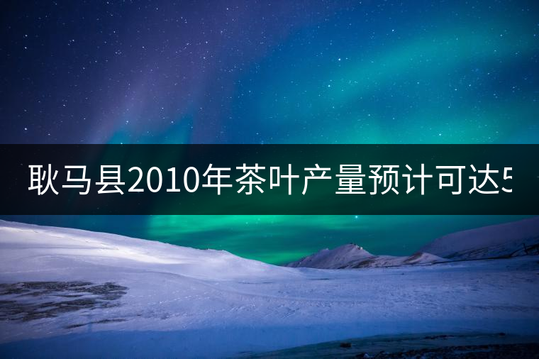 耿馬縣2010年茶葉產量預計可達5197噸