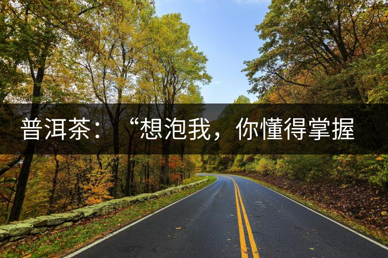 普洱茶:“想泡我,你懂得掌握‘火候’嗎?” 普洱茶:“想泡我,你懂得掌握‘火候’嗎?”