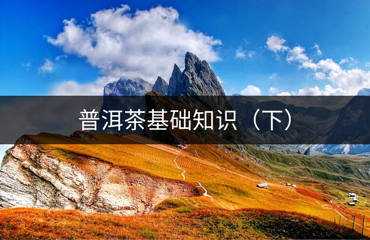 普洱茶基礎知識(下) 普洱茶基礎知識(下)