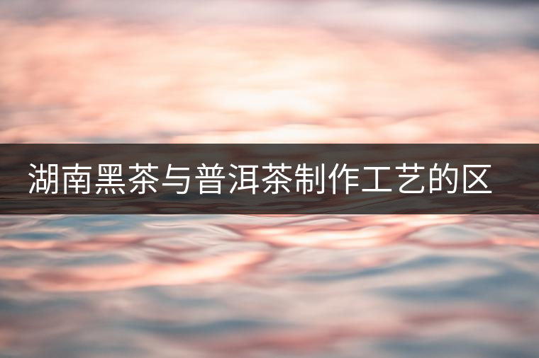 湖南黑茶與普洱茶制作工藝的區別