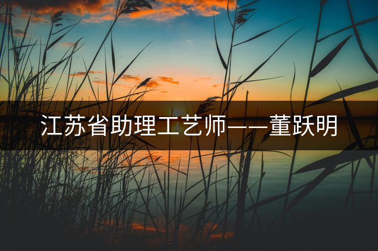 江蘇省助理工藝師——董躍明 江蘇省助理工藝師——董躍明