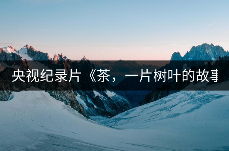 央視紀(jì)錄片《茶,一片樹葉的故事》紀(jì)錄片 昨晚開播 央視紀(jì)錄片《茶,一片樹葉的故事》紀(jì)錄片 昨晚開播