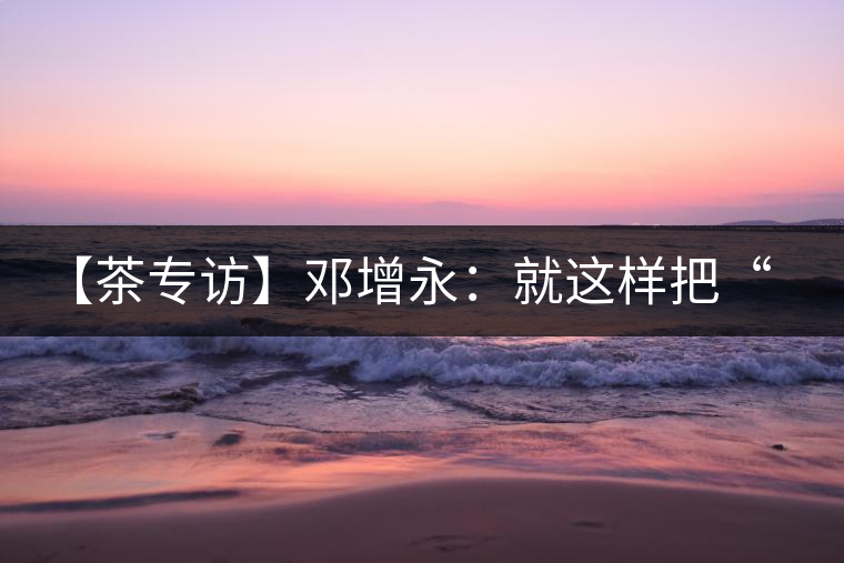 【茶專訪】鄧增永:就這樣把“小產區”模式踐行起來了! 【茶專訪】鄧增永:就這樣把“小產區”模式踐行起來了!