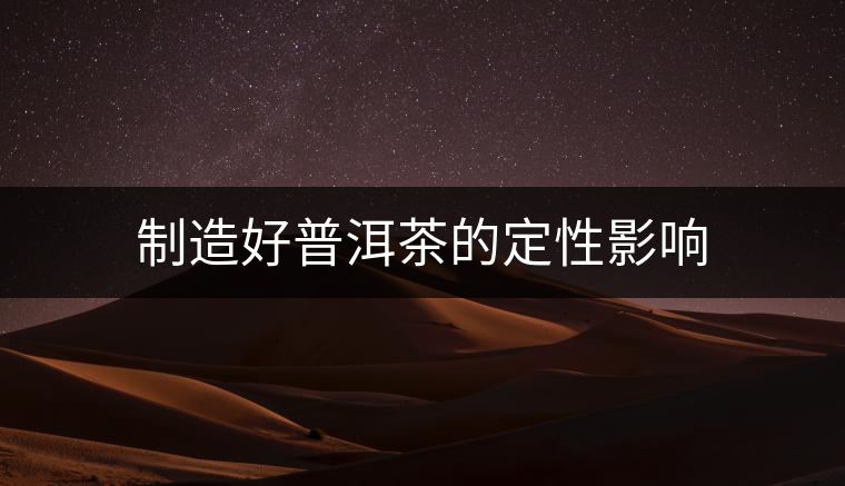 制造好普洱茶的定性影響 制造好普洱茶的定性影響