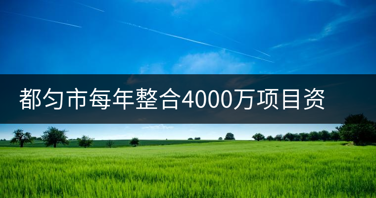 都勻市每年整合4000萬項目資金發展茶產業 都勻市每年整合4000萬項目資金發展茶產業