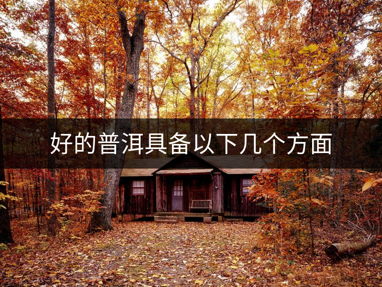 好的普洱具備以下幾個方面