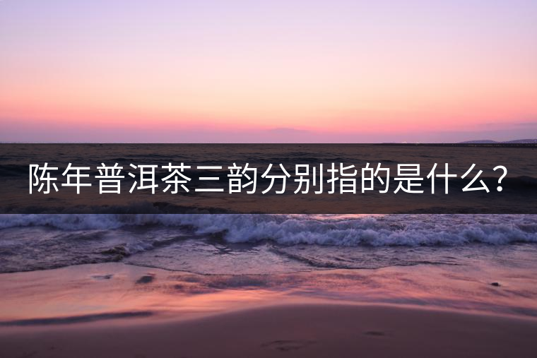 陳年普洱茶三韻分別指的是什么？