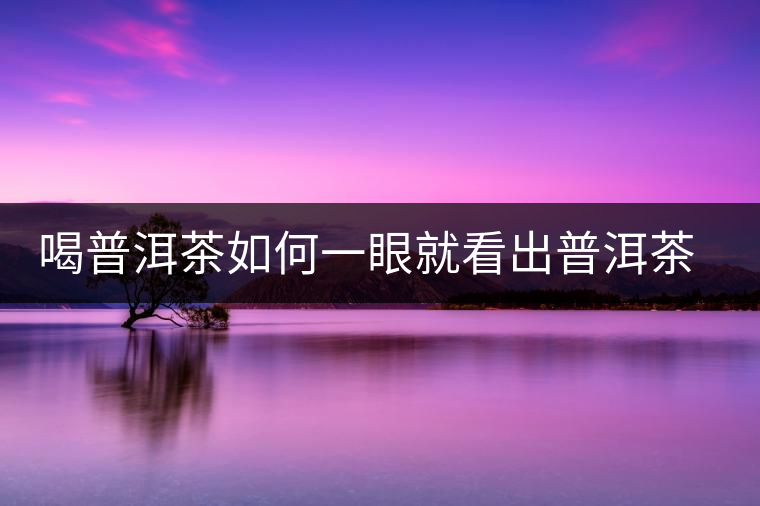 喝普洱茶如何一眼就看出普洱茶的優劣？
