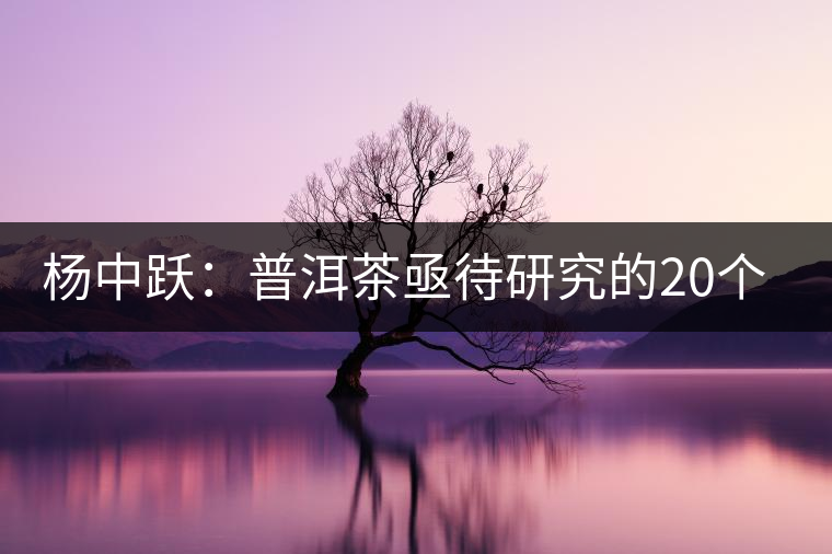 楊中躍：普洱茶亟待研究的20個問題