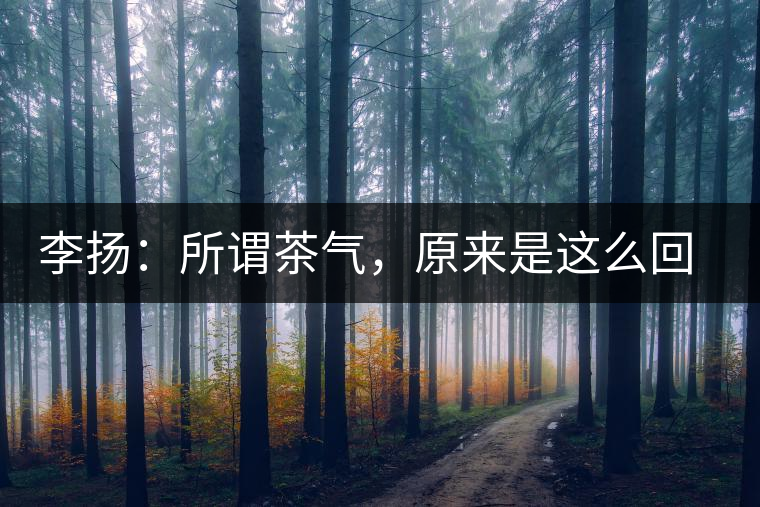 李揚(yáng)：所謂茶氣，原來是這么回事