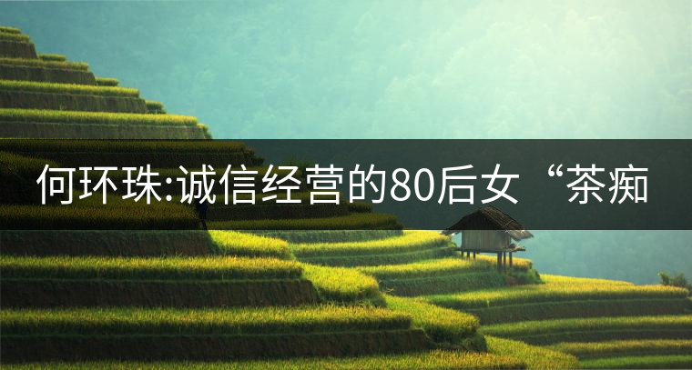何環珠:誠信經營的80后女“茶癡” 何環珠:誠信經營的80后女“茶癡”