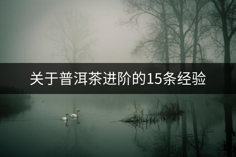 關(guān)于普洱茶進階的15條經(jīng)驗 關(guān)于普洱茶進階的15條經(jīng)驗