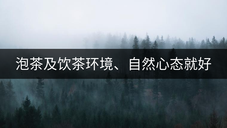 泡茶及飲茶環境、自然心態就好