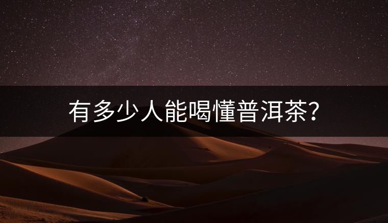 有多少人能喝懂普洱茶? 有多少人能喝懂普洱茶?