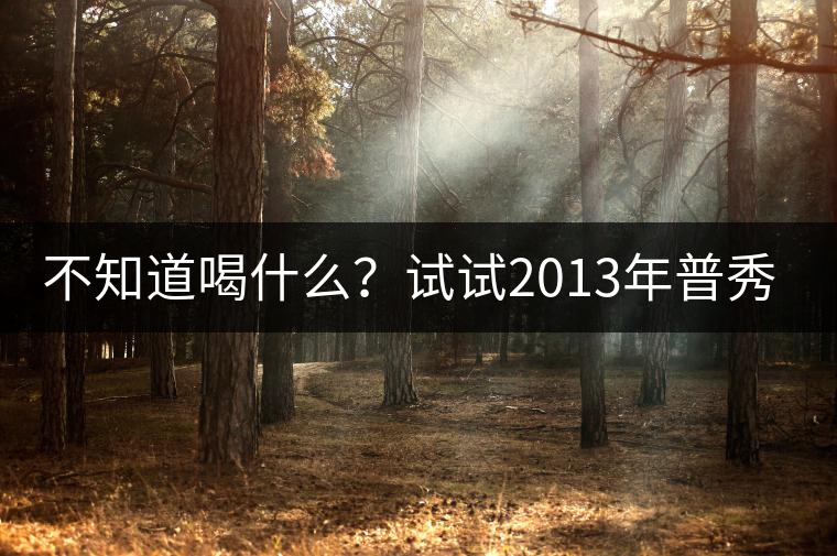 不知道喝什么？試試2013年普秀品味板山吧！