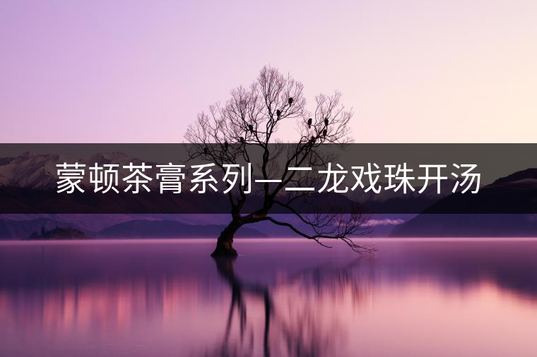 蒙頓茶膏系列—二龍戲珠開(kāi)湯 蒙頓茶膏系列—二龍戲珠開(kāi)湯