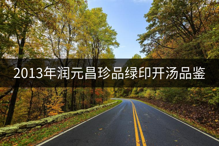 2013年潤元昌珍品綠印開湯品鑒 2013年潤元昌珍品綠印開湯品鑒