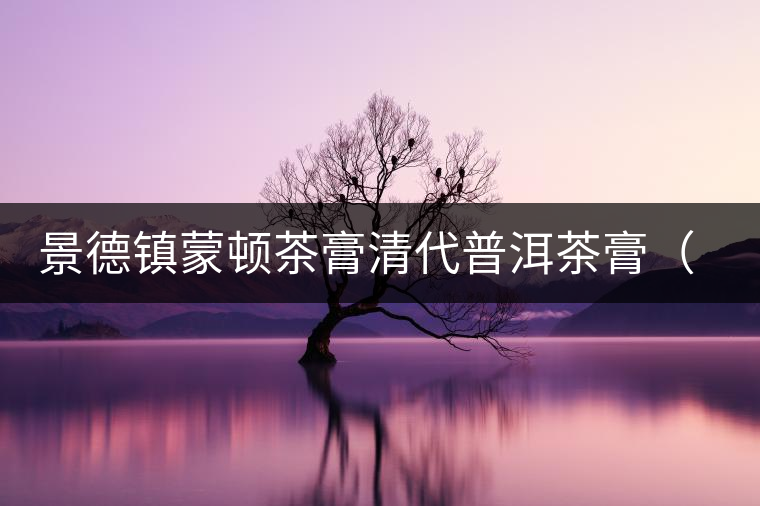 景德鎮蒙頓茶膏清代普洱茶膏(復刻版)品評 景德鎮蒙頓茶膏清代普洱茶膏(復刻版)品評