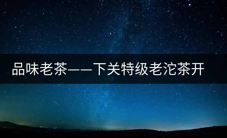 品味老茶——下關特級老沱茶開湯