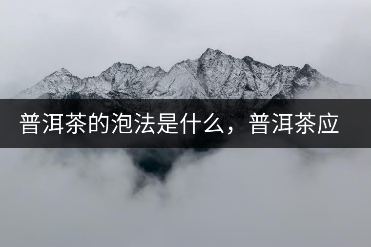 普洱茶的泡法是什么，普洱茶應該怎么泡？