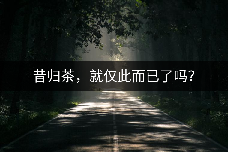 昔歸茶,就僅此而已了嗎? 昔歸茶,就僅此而已了嗎?