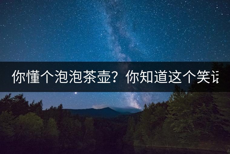 你懂個泡泡茶壺？你知道這個笑話嗎？