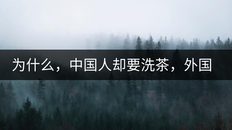 為什么，中國人卻要洗茶，外國人怎么不洗？