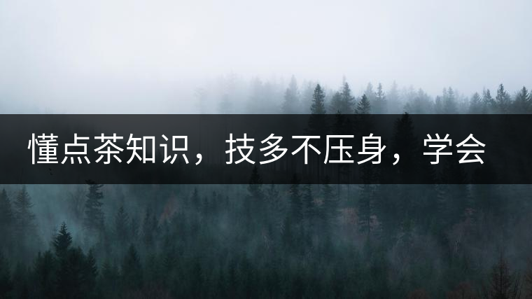 懂點茶知識，技多不壓身，學(xué)會這些秒變茶藝高手