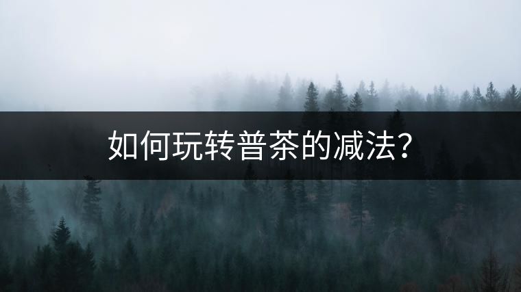如何玩轉普茶的減法? 如何玩轉普茶的減法?