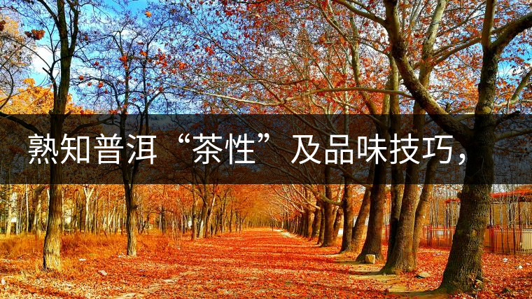 熟知普洱“茶性”及品味技巧，方能品出好茶