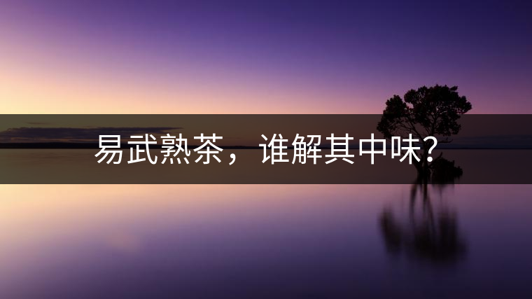 易武熟茶,誰解其中味? 易武熟茶,誰解其中味?