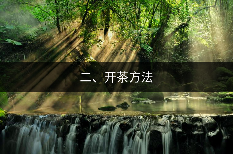 二、開茶方法