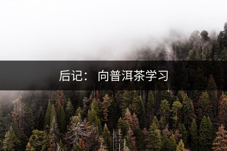 后記: 向普洱茶學習 后記: 向普洱茶學習