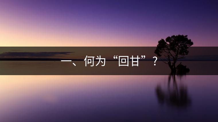一、何為“回甘”? 一、何為“回甘”?