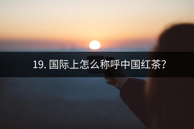 ? 19. 國際上怎么稱呼中國紅茶? ? 19. 國際上怎么稱呼中國紅茶?