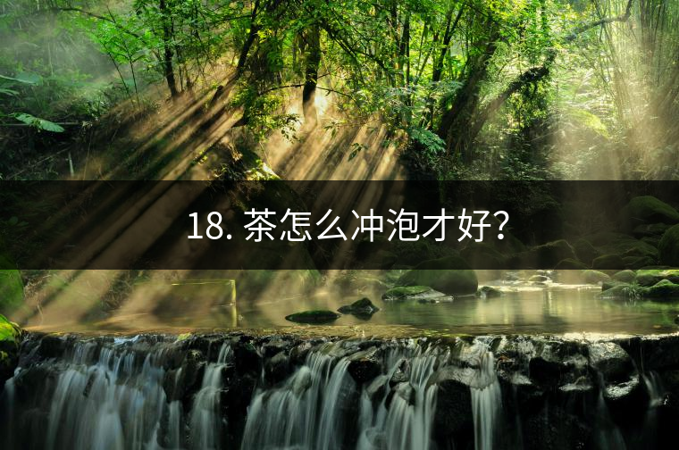 ? 18. 茶怎么沖泡才好? ? 18. 茶怎么沖泡才好?