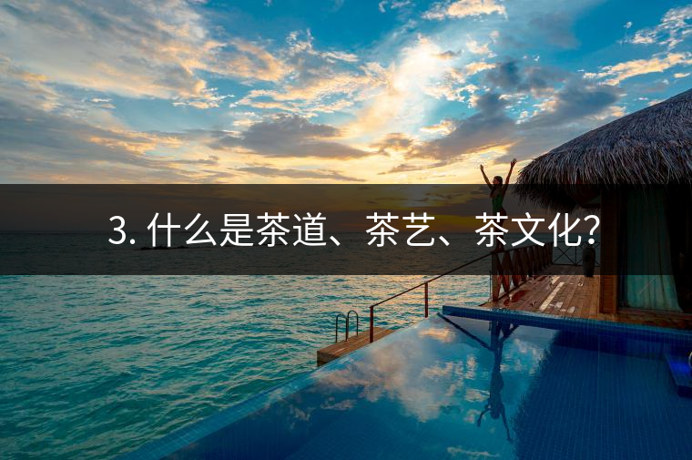 ? 3. 什么是茶道、茶藝、茶文化？
